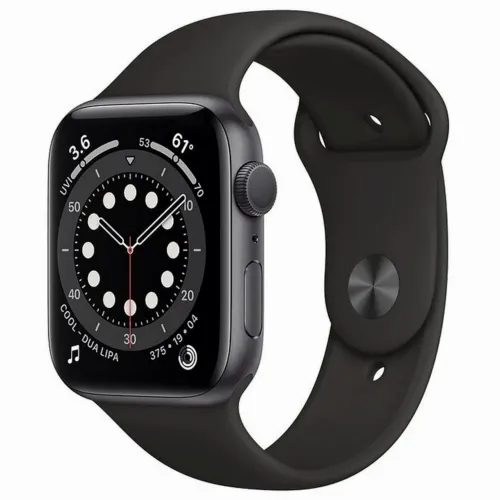 Умные часы Apple Watch Series 6 GPS MG133, 40мм, Алюминиевый корпус с Черным спортивным ремешком