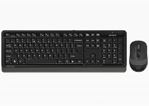 Wireless Keyboard & Mouse A4Tech FG1010S, Fn Keys, Splash Proof, Silent Mouse, 1xAA/1xAA, Grey