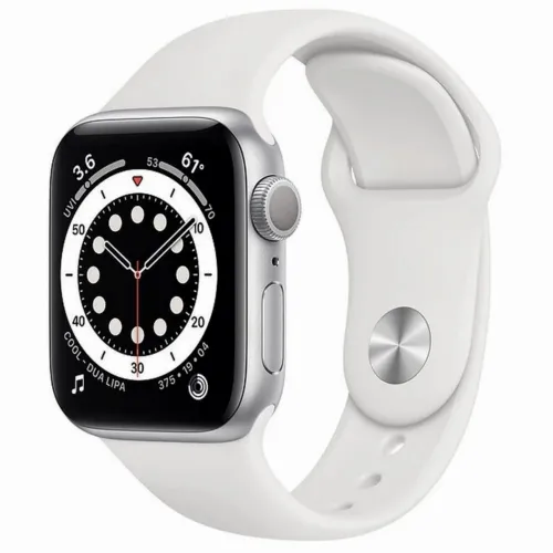 Умные часы Apple Watch Series 6 GPS MG283, 40мм, Алюминиевый корпус с Белым спортивным ремешком