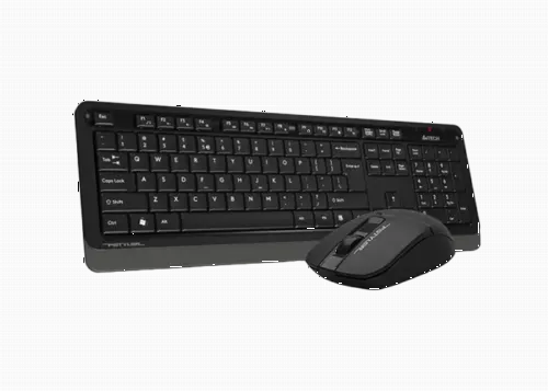 Wireless Keyboard & Mouse A4Tech FG1012S, Fn Keys, Splash Proof, Silent Mouse, 1xAA/1xAA, Black