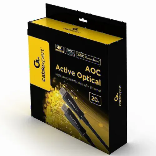 Cablu Video Cablexpert CCBP-HDMI-AOC-20M, HDMI (M) - HDMI (M), 20m, Negru