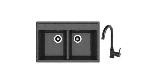 SET chiuveta Dr Gans Astra 780 + SanDonna F 7073 negru   