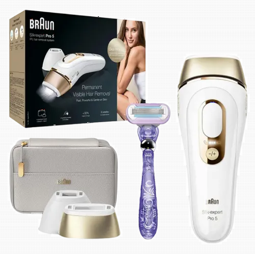 Fotoepilator Braun PL5157 Silk-expert Pro 5, Alb | Auriu
