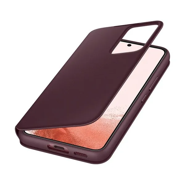 Чехол книжка Samsung Smart Clear View Cover for Galaxy S22, Бордовый