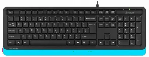 Tastatură A4Tech FK10, Cu fir, Negru/Albastru