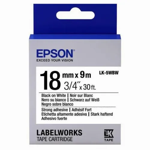 Картридж с лентой Epson LK-5WBW, 18 мм x 9 м
