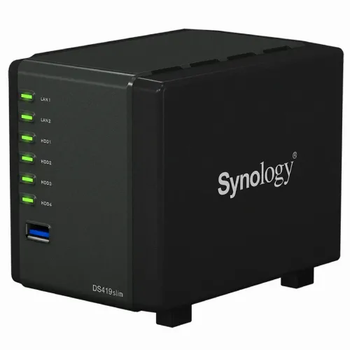 Stocare atașată la rețea SYNOLOGY DS419slim, Negru