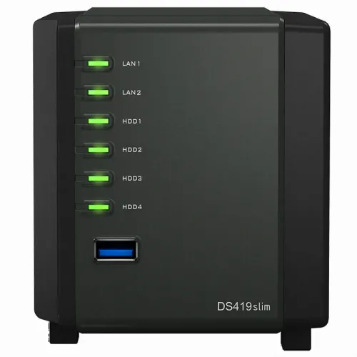 Stocare atașată la rețea SYNOLOGY DS419slim, Negru