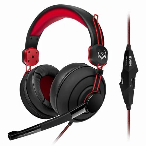 Căști gaming SVEN AP-G888MV, Cu fir, Negru/Roșu