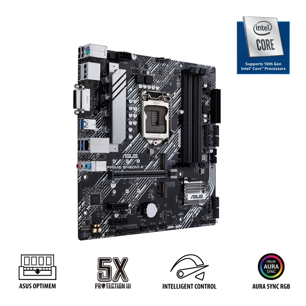 Placă de bază ASUS PRIME B460M-A R2.0, LGA1200, Intel H470, Micro-ATX