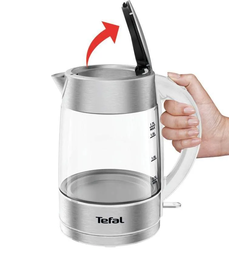 Fierbător electric Tefal Glass, Alb