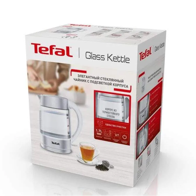 Fierbător electric Tefal Glass, Alb