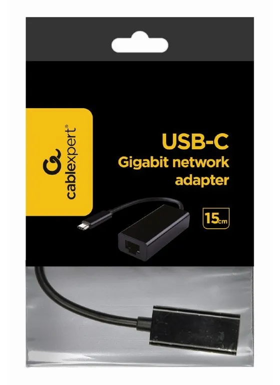 Сетевой адаптер Cablexpert USB 3.1 to RJ45, Чёрный