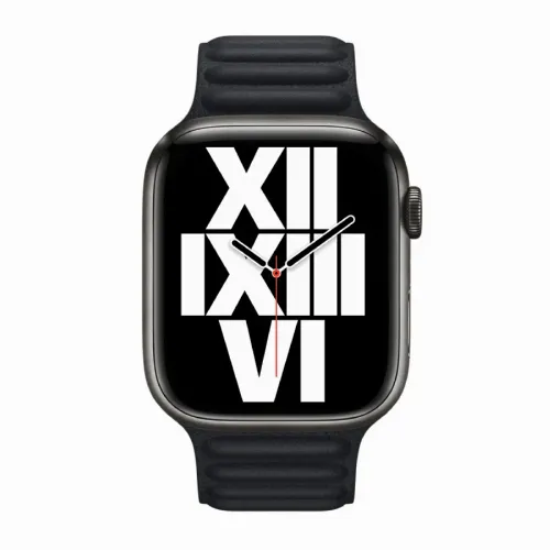 Strap Apple Watch 45mm Midnight Leather Link - M/L
