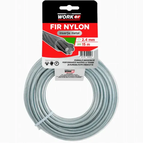 Fir Nylon TECHNOWORKER rotund 2.4 mm x 15 m cu insertie metalica