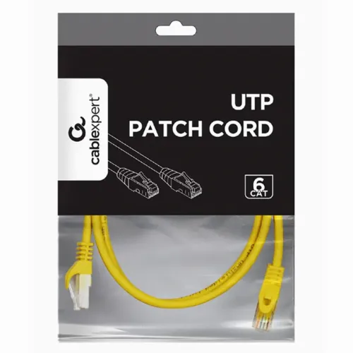 Patch cord Cablexpert PP6U-0.5M/Y, Cat6 UTP, 0,5m, Galben
