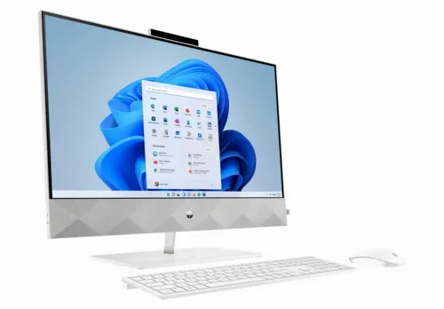 Моноблок HP Pavilion 27-CA0015UR, 27", AMD Ryzen 7 5700U, 16Гб/512Гб, FreeDOS, Белый
