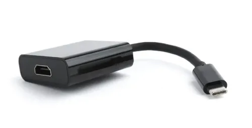 Cablu Video Cablexpert A-CM-HDMIF2-01, USB 3.1 Type-C (F) - 2 x HDMI (F), 0.15 m, Negru