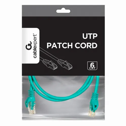 Patch cord Cablexpert PP6U-1M/G, Cat6 UTP, 1m, Verde
