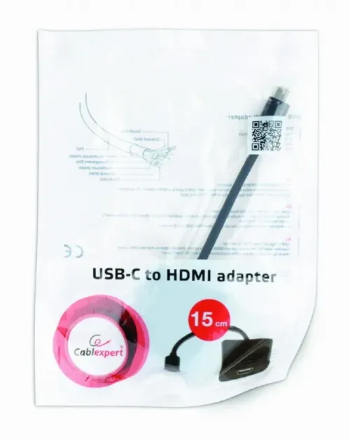 Cablu Video Cablexpert A-CM-HDMIF2-01, USB 3.1 Type-C (F) - 2 x HDMI (F), 0.15 m, Negru