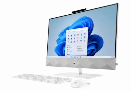 Моноблок HP Pavilion 27-CA0015UR, 27", AMD Ryzen 7 5700U, 16Гб/512Гб, FreeDOS, Белый