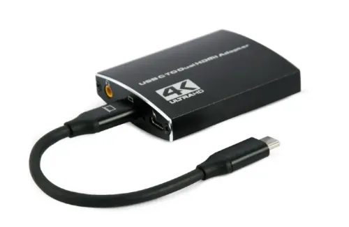 Cablu Video Cablexpert A-CM-HDMIF2-01, USB 3.1 Type-C (F) - 2 x HDMI (F), 0.15 m, Negru