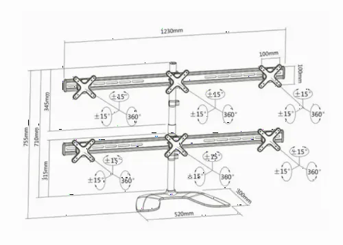 Suport birou pentru monitoare Reflecta PLANO DeskStand 23-1010 S, Argintiu