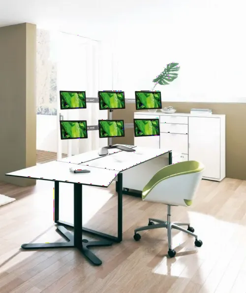 Suport birou pentru monitoare Reflecta PLANO DeskStand 23-1010 S, Argintiu