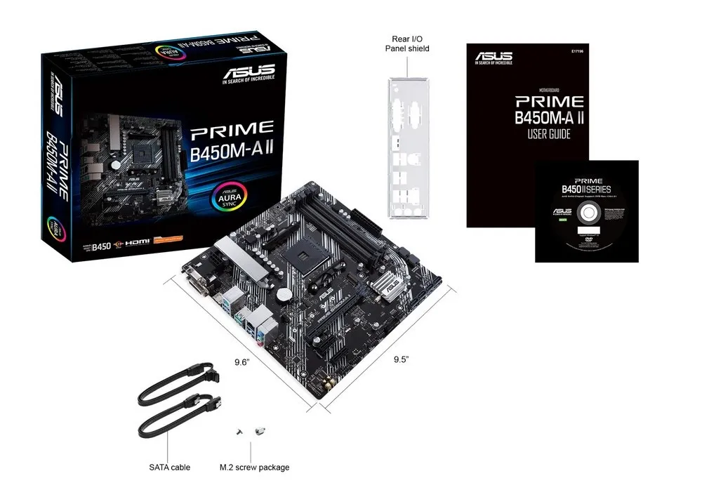 Материнская плата ASUS PRIME B450M-A II, AM4, AMD B450, Micro-ATX