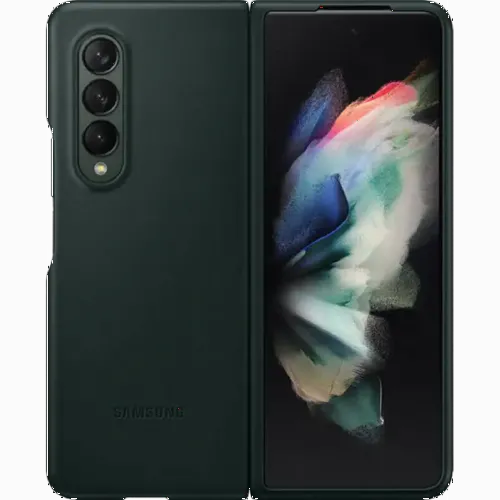 Чехол книжка Samsung Leather Cover for Galaxy Z Fold 3, Зеленый