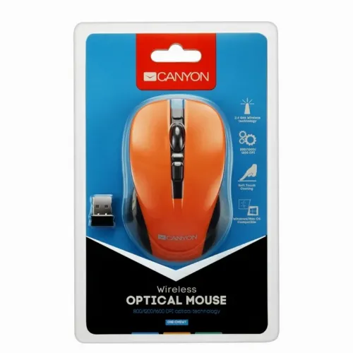 Mouse Wireless Canyon MW-1, Portocaliu