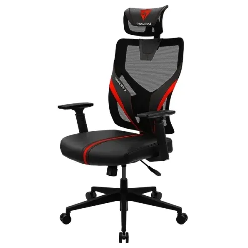 Игровое кресло ThunderX3 Yama1, Искусственная кожа, Черный/Красный