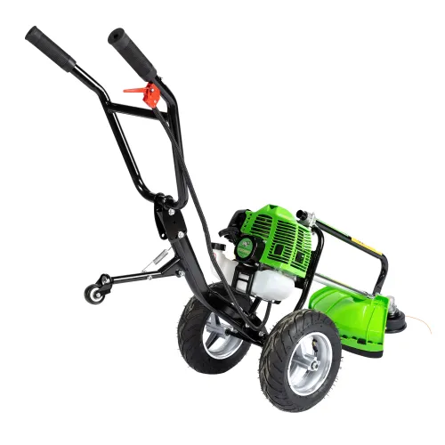 Motocoasa Micul Fermier cu roti, pe benzina, 3 accesorii