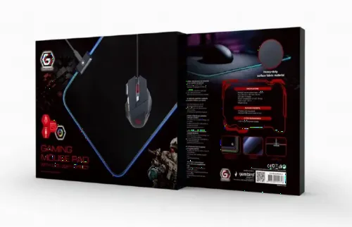 Mouse Pad pentru jocuri Gembird MP-GAMELED, Medium, Negru