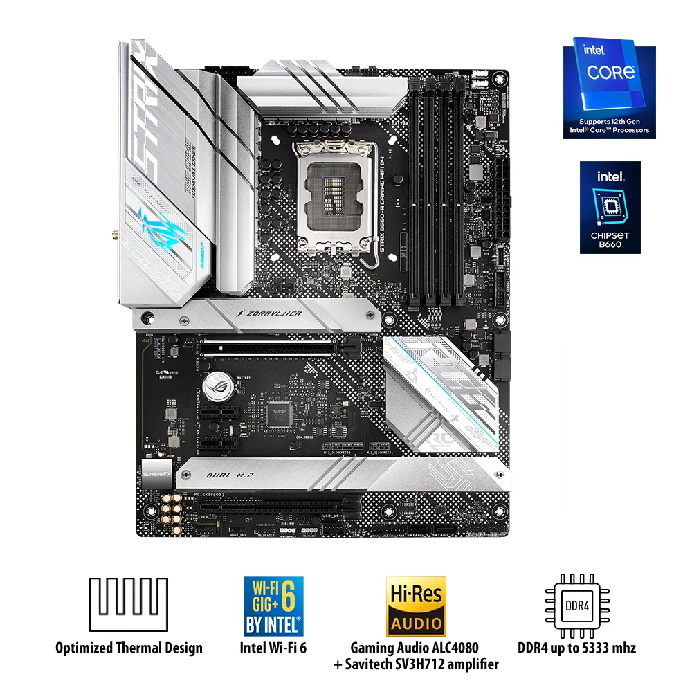 Placă de bază ASUS ROG STRIX B660-A GAMING WIFI D4, LGA1700, Intel B660, ATX