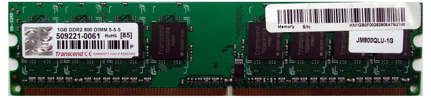 Memorie RAM Transcend JM800QLU-1G, DDR2 SDRAM, 800 MHz, 1GB, JM800QLU-1G
