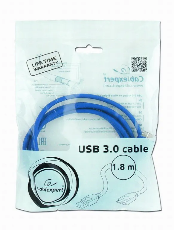 Удлинитель Cablexpert CCP-USB3-AMAF-6, USB Type-A (F)/USB Type-A (M), 1,8м, Синий