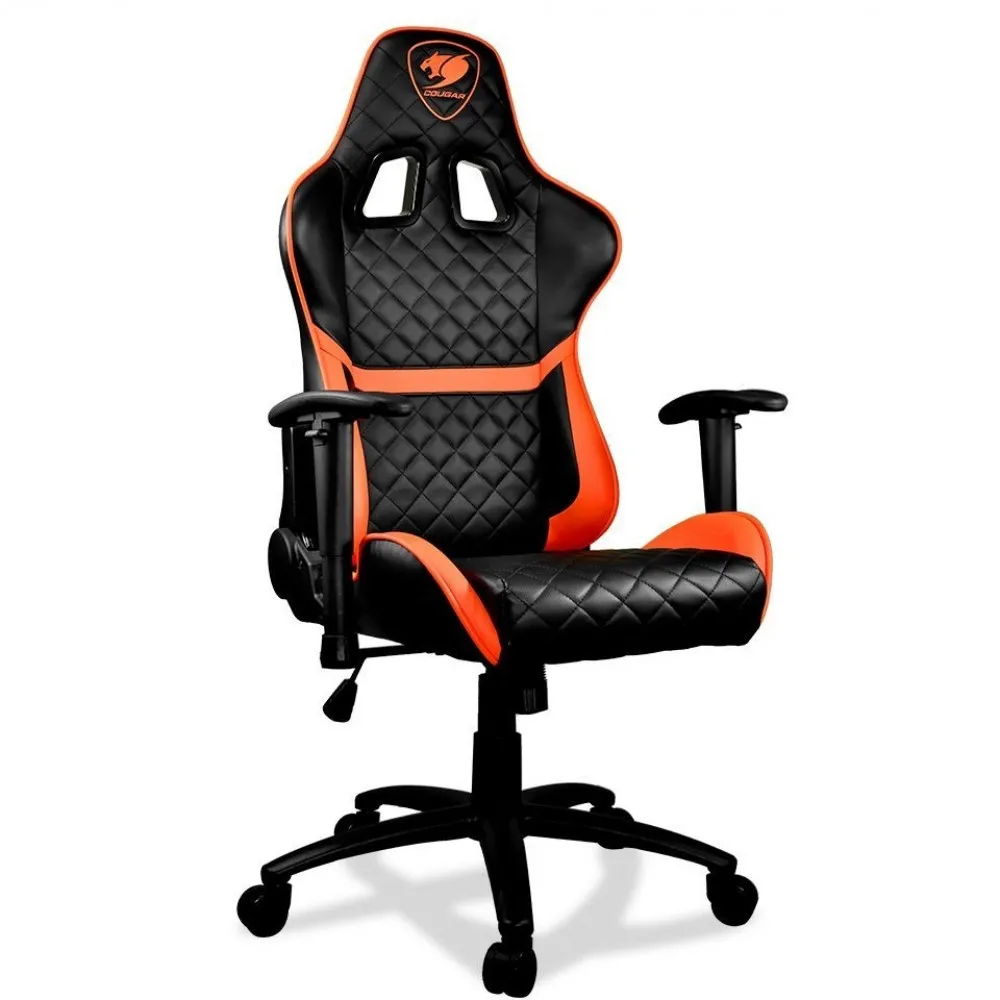 Scaun Gaming Cougar Armor One, PVC Piele, Negru/Portocaliu