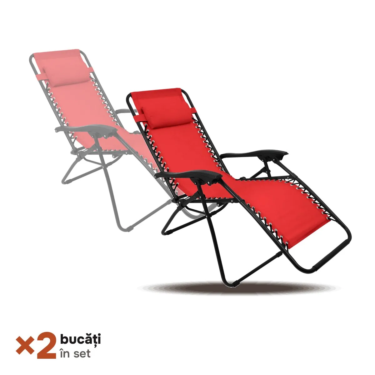 TikTok Scaun pliabil de gradina SIESTA (Rosu)  - 40 % din al doilea scaun procurat