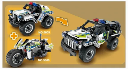 Constructor XTech Pull Back Police Motorbike