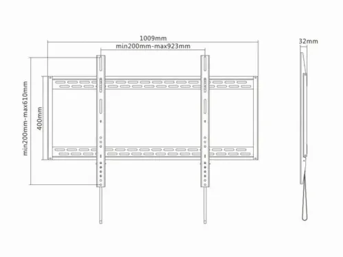 Фиксированное настенное крепление Reflecta Plano Flat 100-9060, Чёрный