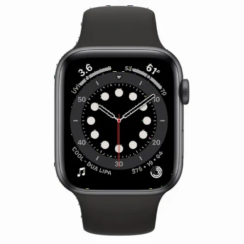 Умные часы Apple Watch Series 6 GPS M00H3, 44мм, Алюминиевый корпус с Черным спортивным ремешком