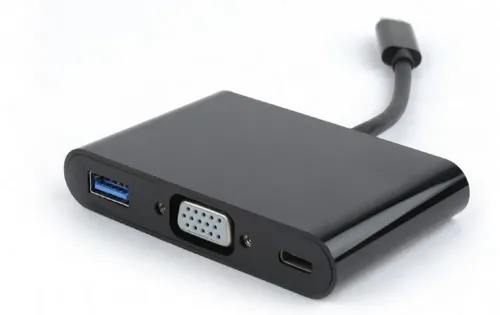 Adaptor Video Cablexpert A-CM-VGA3in1-01, Type-C - , 0,15m, Negru