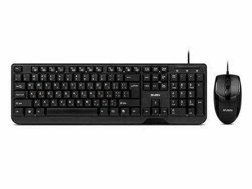 Set Tastatură + Mouse SVEN KB-S330C, Cu fir, Negru