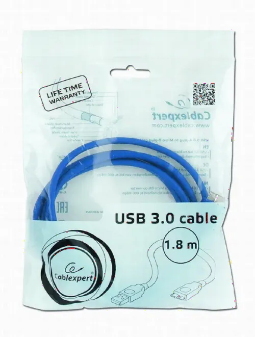 Cablu prelungitor Cablexpert CCP-USB3-AMAF-6, USB Type-A (F)/USB Type-A (M), 1,8m, Albastru