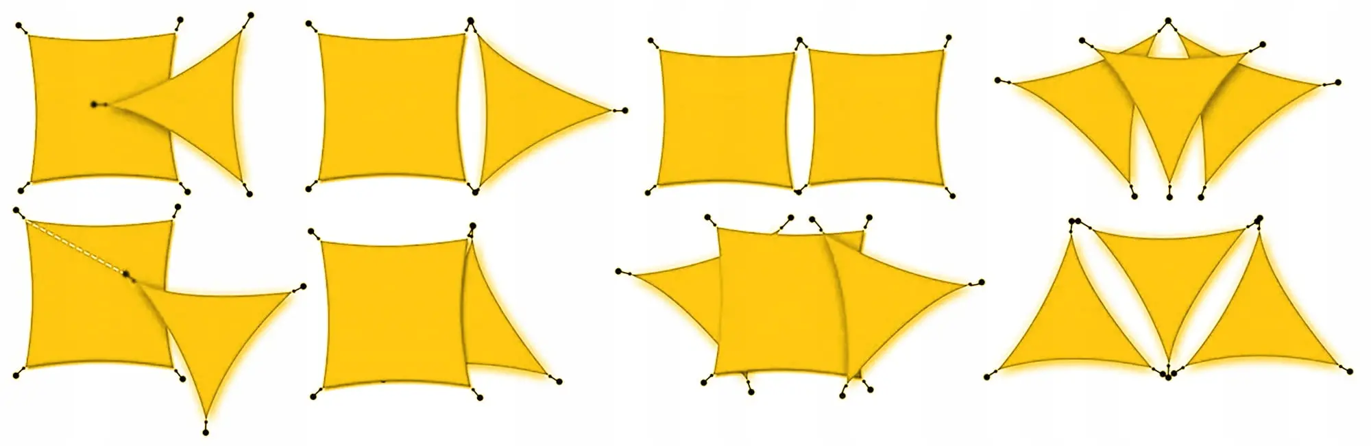 Pinza de umbra triunghiulara JUMI (galben) 3,6 x 3,6 X 3,6 m