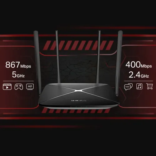 Беспроводной маршрутизатор MERCUSYS AC12G, Чёрный