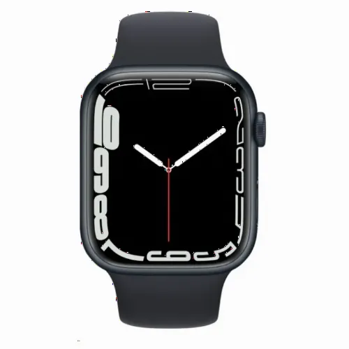 Умные часы Apple Watch Series 7 GPS MKN53, 45мм, Алюминиевый корпус Midnight Black со спортивным ремешком