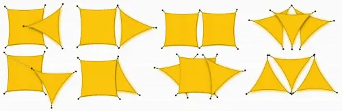 Треугольный тент JUMI (желтый) 3,6 х 3,6 х 3,6 м