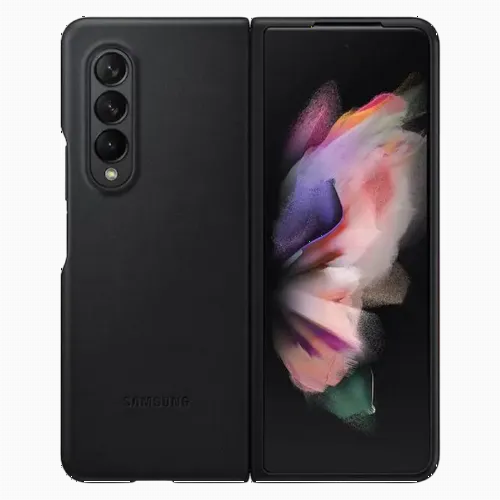 Чехол книжка Samsung Leather Cover for Galaxy Z Fold 3, Чёрный
